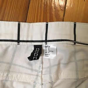 Pants - White with black criss cross pattern pants Pants - White with black criss cross pattern pants